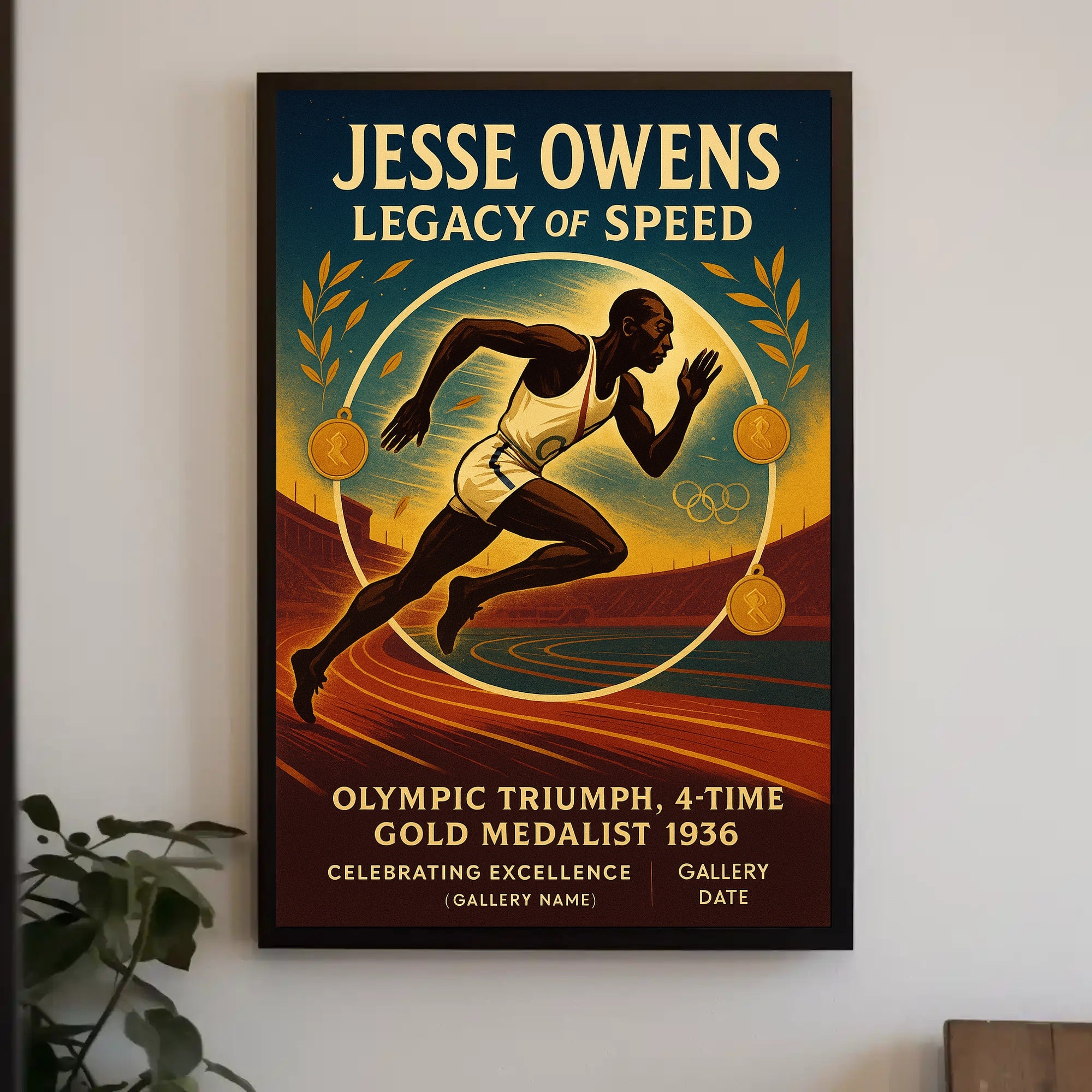 Jesse Owens Legacy: 1936 Olympics Sports Poster