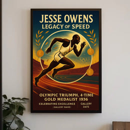 Jesse Owens Legacy: 1936 Olympics Sports Poster