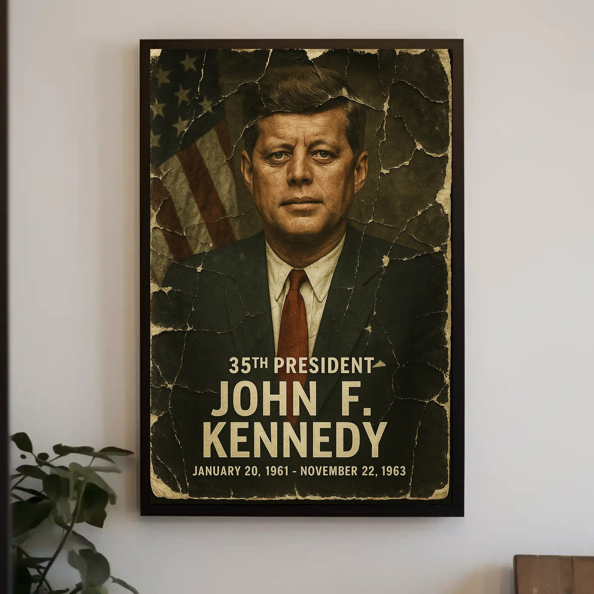 John F. Kennedy 35th President of the United States Damaged Photograph Poster