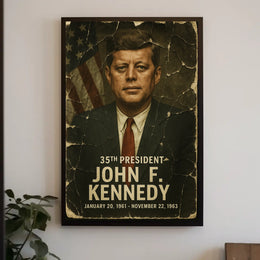 John F. Kennedy 35th President of the United States Damaged Photograph Poster