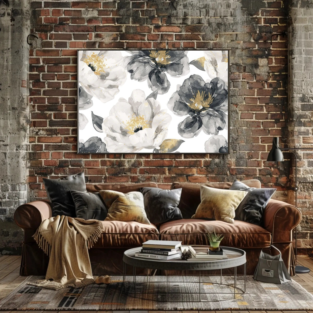 Monochrome Blooms Poster