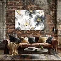 Monochrome Blooms Poster