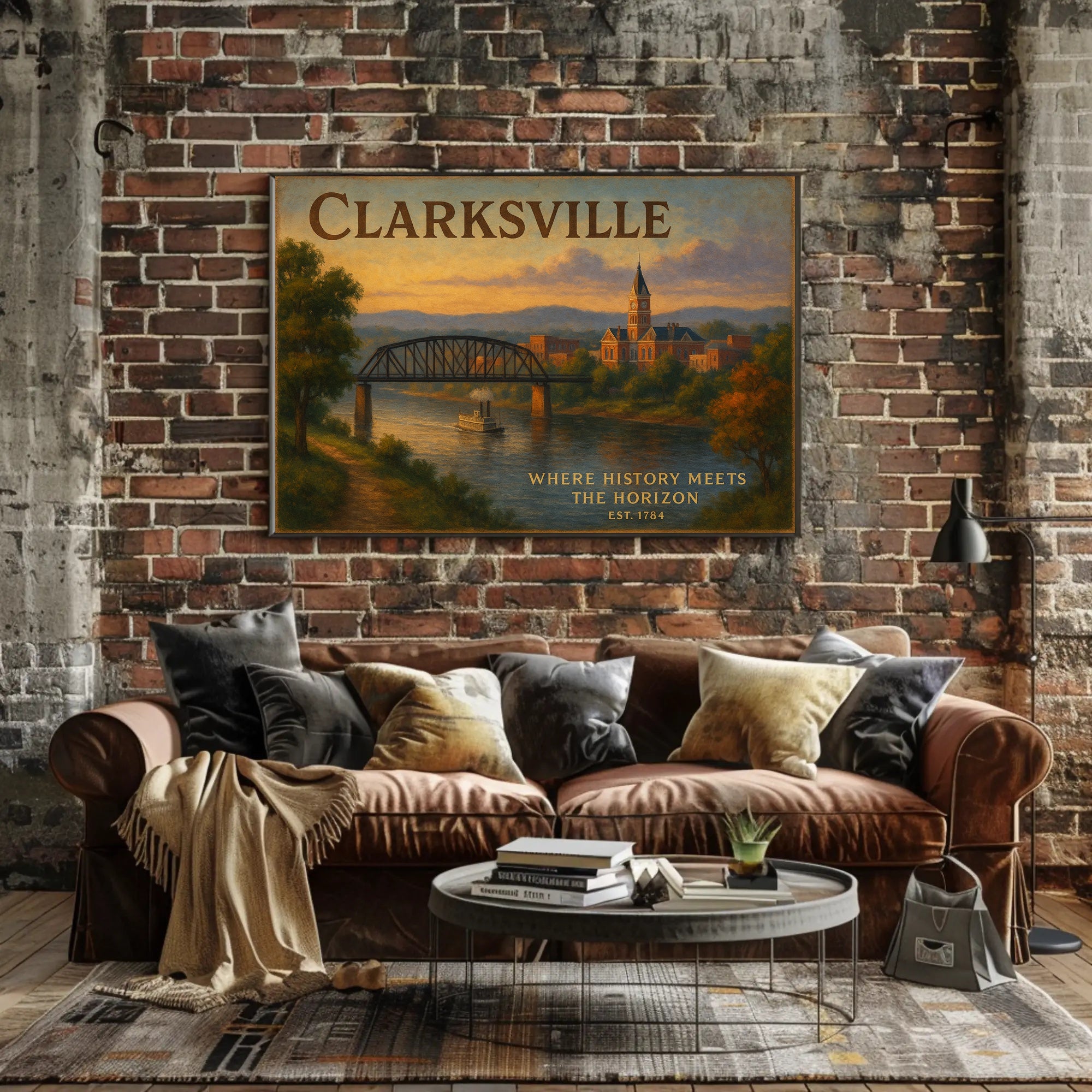Clarksville Travel Poster Where History Meets Horizon