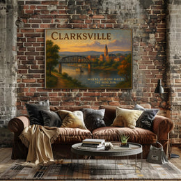 Clarksville Travel Poster Where History Meets Horizon