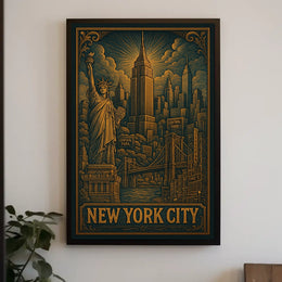 New York City Iconic Landmarks Poster