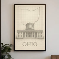 Ohio State Capitol Blueprint Poster