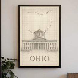 Ohio State Capitol Blueprint Poster