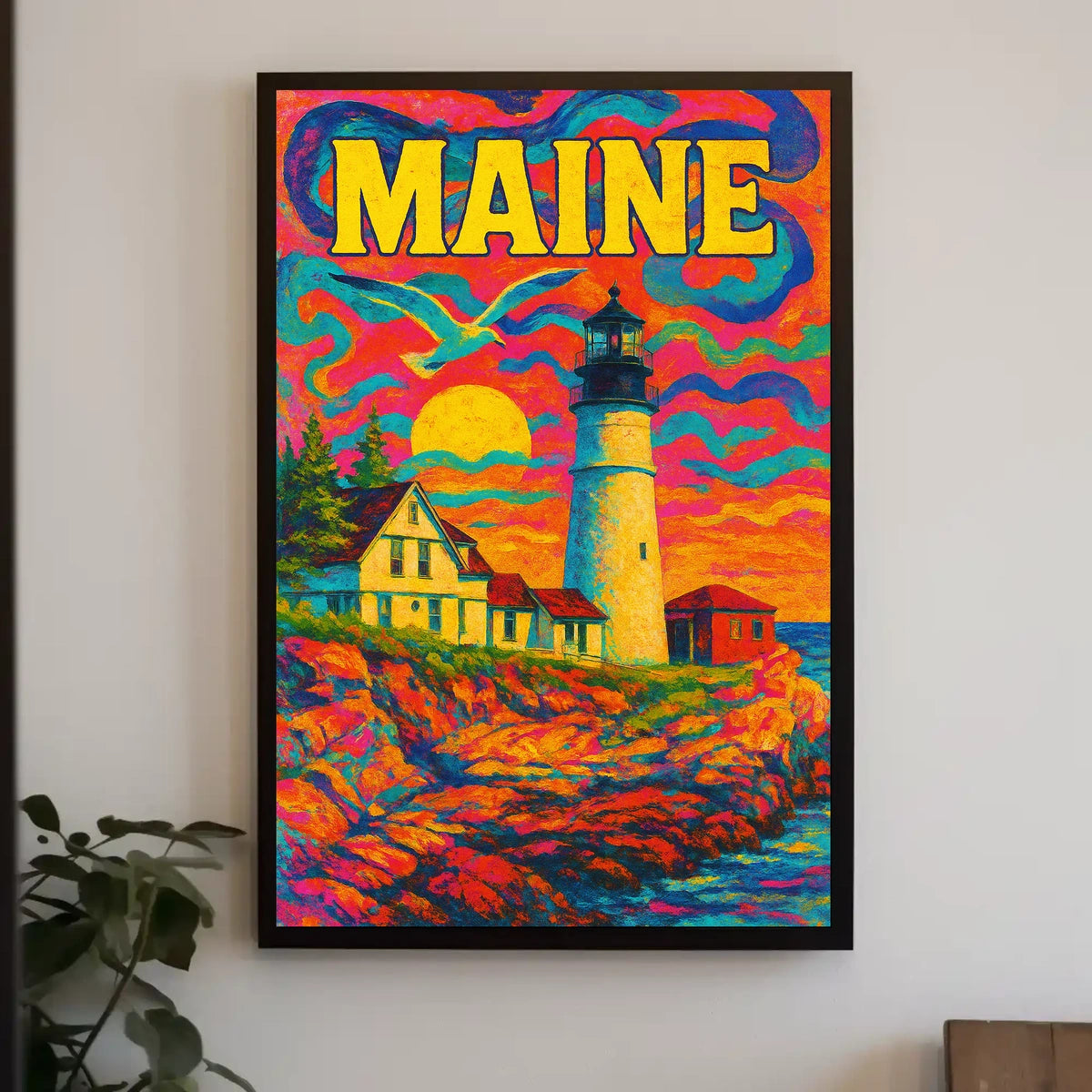 Maine Lighthouse Art Poster
