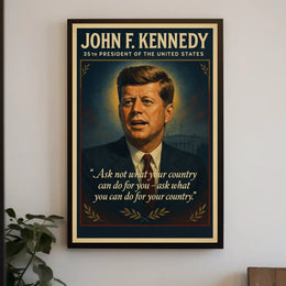 John F. Kennedy Vintage Inspirational Poster Art