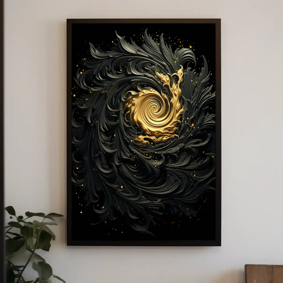 Golden Spiral Vortex: Abstract or Artistic Poster