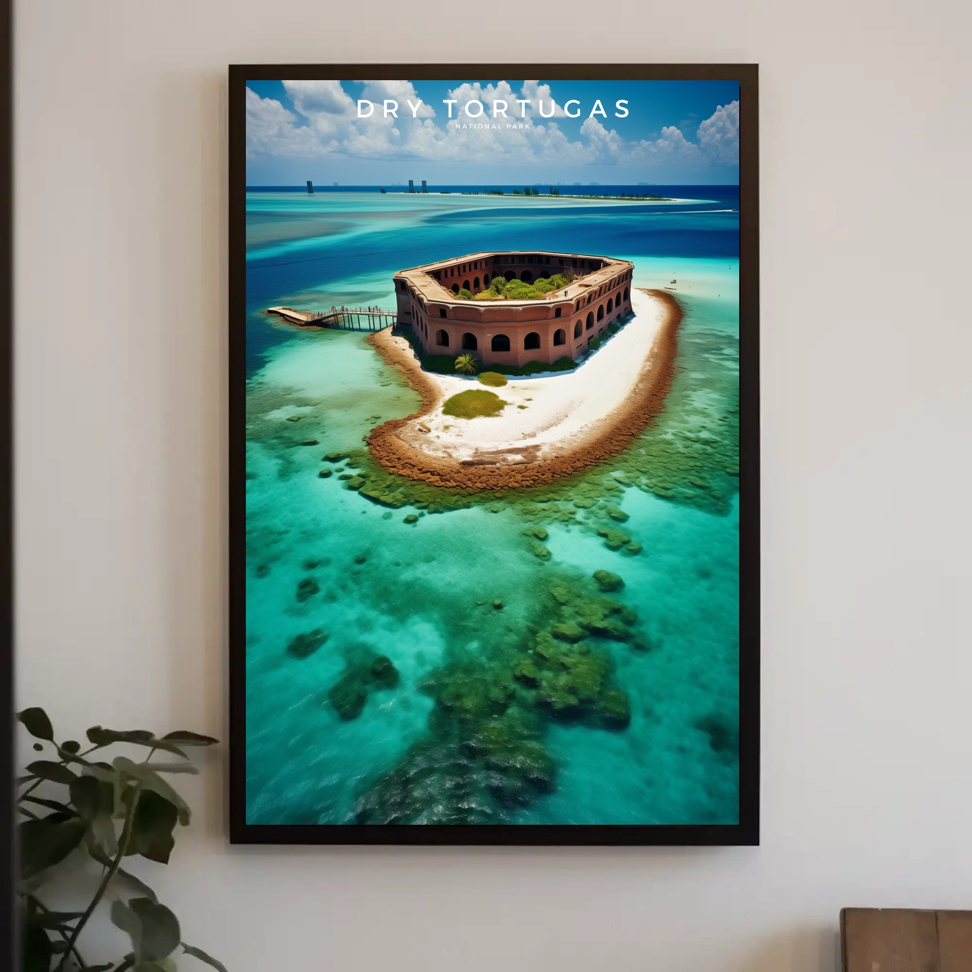 Dry Tortugas Travel Poster Vintage Coastal Wall Art