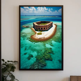 Dry Tortugas Travel Poster Vintage Coastal Wall Art