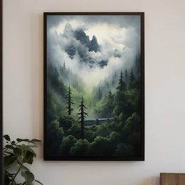 Mystical Train Adventure in Nature Travel Poster