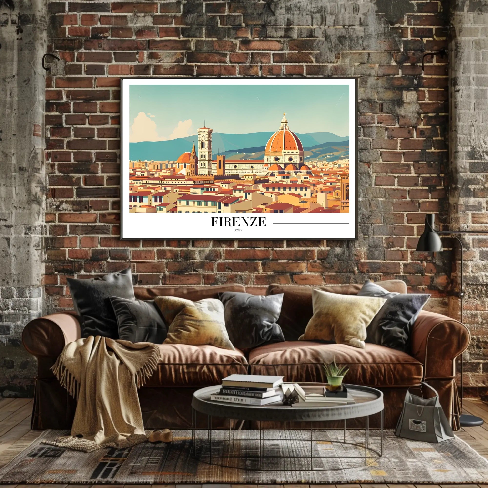 Florence Cityscape Artwork Highlighting Architectural Heritage - Urban or Cityscape Poster