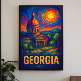 Georgia State Capitol Vibrant Poster