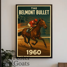 Belmont Bullet Vintage Sports Racing Poster