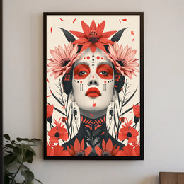 Mystical Floral Portrait Art Poster for Empowerment PosterGoat