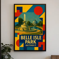 Belle Isle Park Detroit Scenic Art Poster