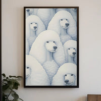 Whimsical Poodle Parade Poster Wall Art Print