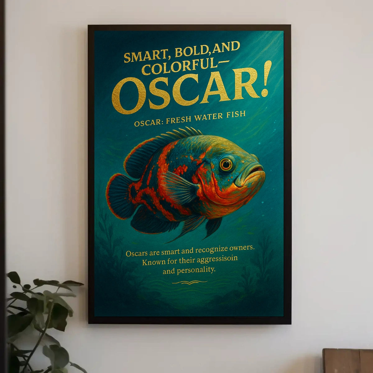 Oscar Fish Illustration: Bold Aquatic Art Poster