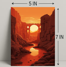 Sunset Over The Canyon Bridge Poster PosterGoat