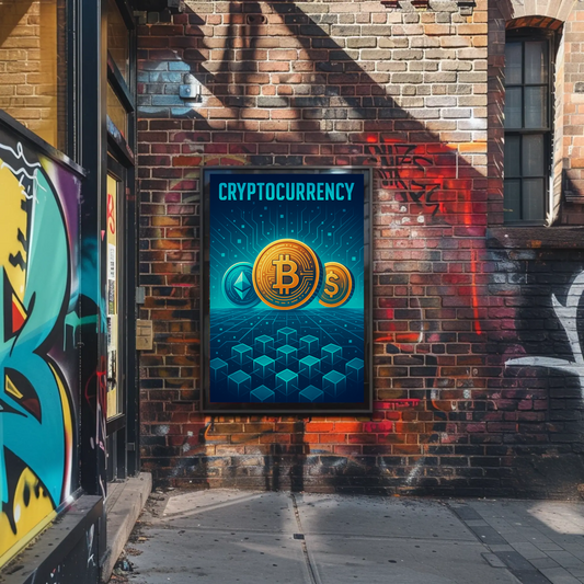Cryptocurrency Futuristic Digital Tech Poster