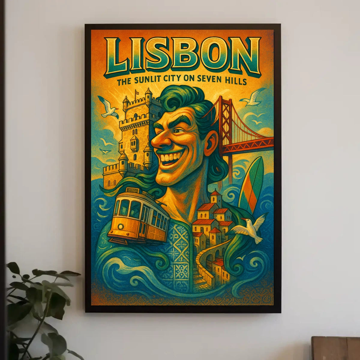 Lisbon The Sunlit City on Seven Hills Poster