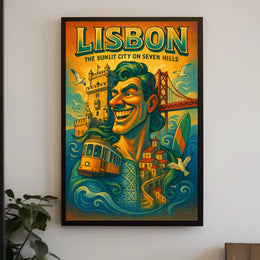 Lisbon The Sunlit City on Seven Hills Poster
