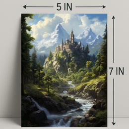 Enchanted Mountain Castle Poster PosterGoat