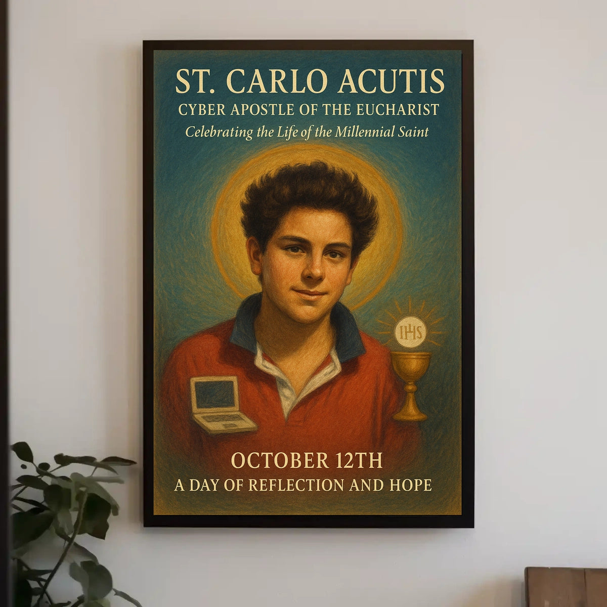 St. Carlo Acutis Cyber Apostle of the Eucharist Poster