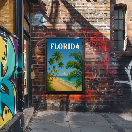 Florida Coastal Paradise: Vintage Retro Travel Poster