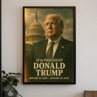 Donald Trump Visionary Amidst Historical Echoes Poster