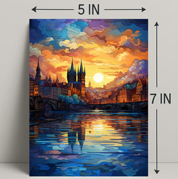 Enchanted Cityscape At Sunset Poster