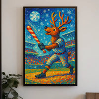 Reindeer At Bat Poster