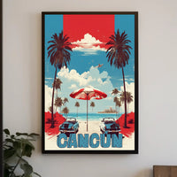 Cancún Beach Vintage Travel Poster