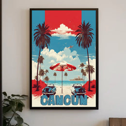 Cancún Beach Vintage Travel Poster