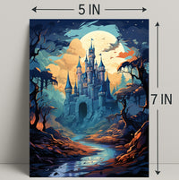 Enchanted Castle Under The Moon Poster
