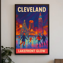 Cleveland Lakefront Glow Poster