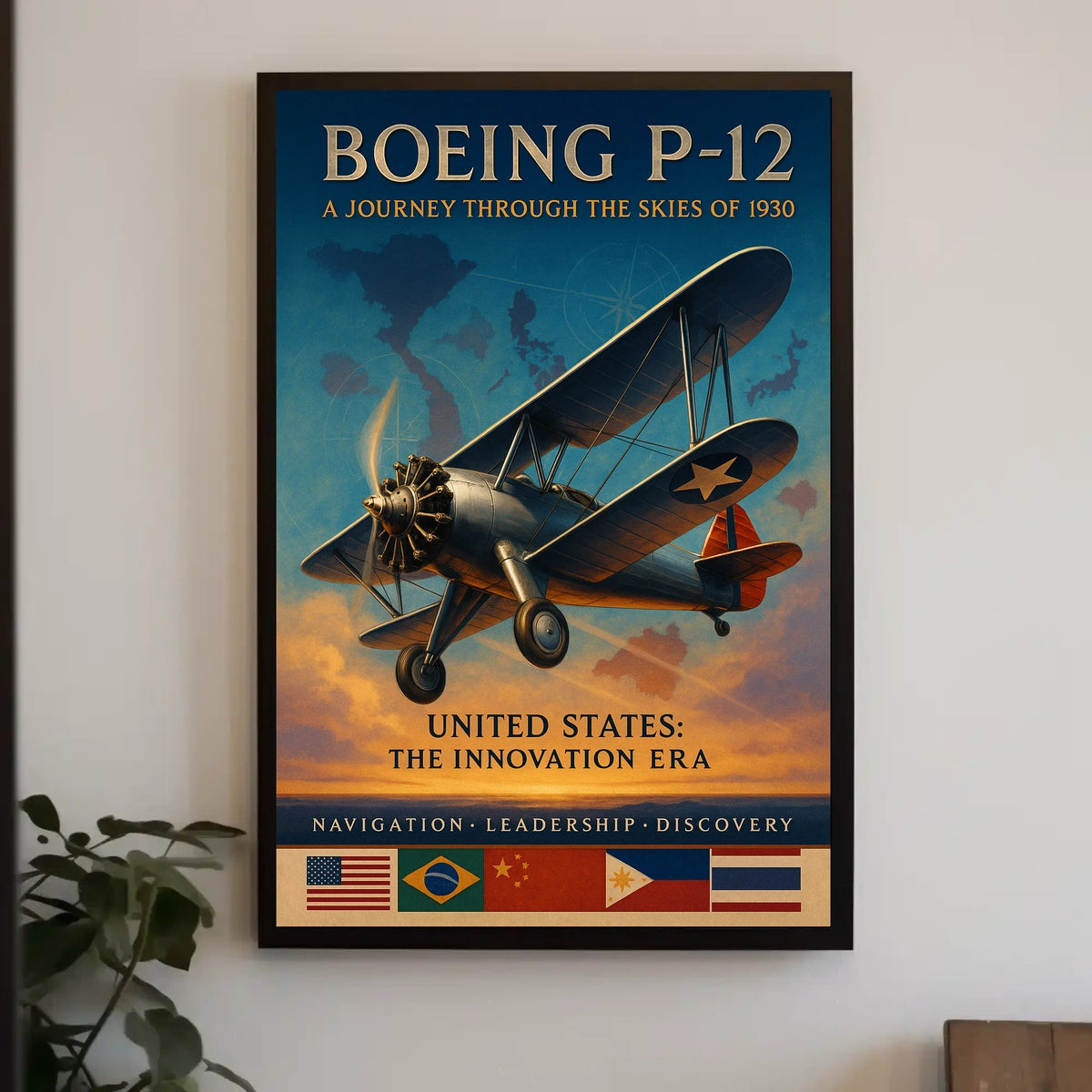 Boeing P-12 Vintage Aviation Poster: 1930s Adventure