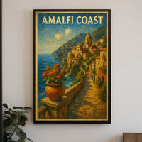 Amalfi Coast Poster Wall Art Scenic Coastal Decor Print