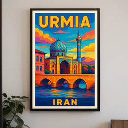 Urmia, Iran Vibrant Travel Poster