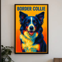 Vibrant Border Collie Portrait Poster