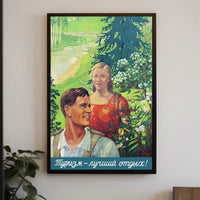 Vintage Soviet-Era Travel Poster: Explore the Outdoors