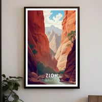 Zion National Park Scenic Poster Print Wall Art