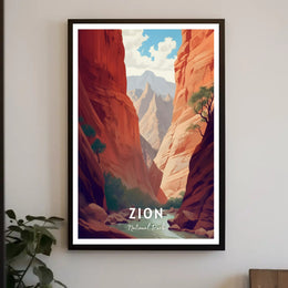 Zion National Park Scenic Poster Print Wall Art