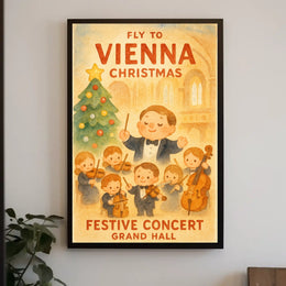Festive Vienna Christmas Concert in Watercolor Music or Concert Poster