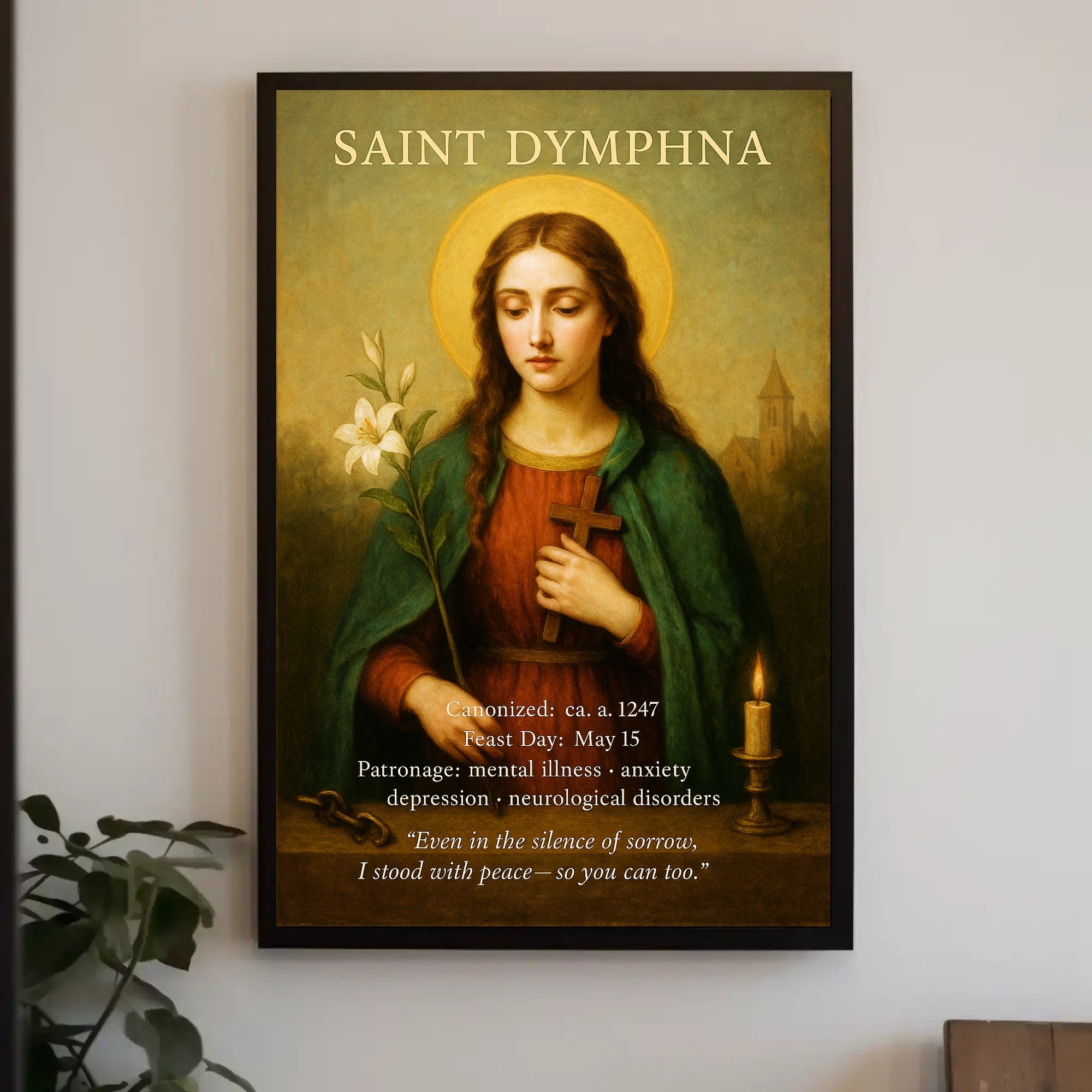 Saint Dymphna Patron of Mental Illness Poster PosterGoat