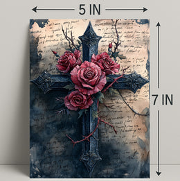 Roses And Cross Poster