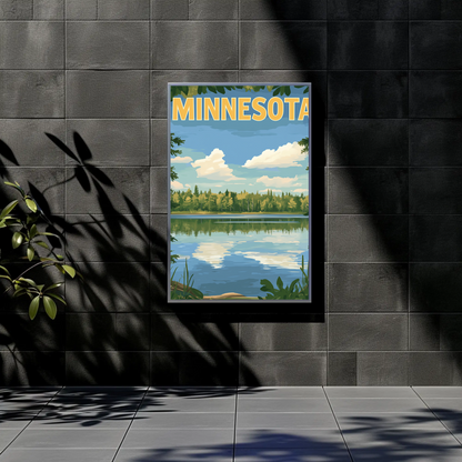 Minnesota’s Tranquil Lakes Vintage Travel Poster
