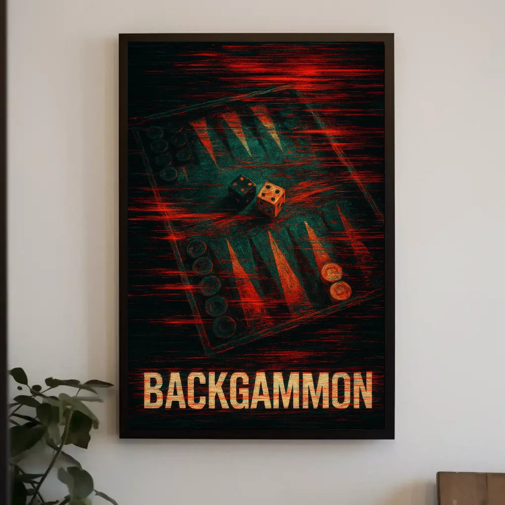 Backgammon Strategy Modern Art Poster - Abstract or Artistic Poster